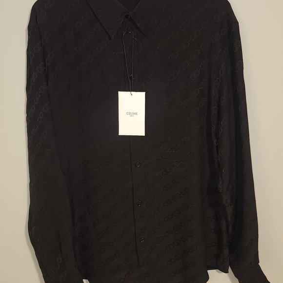 Celine Paris Black Silk Shirt - Picture 5 of 6